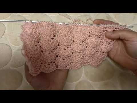Видео: узор зефирки, или фестончики 3 д, спицами.