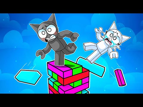 Видео: Спрункис Играйте в GIANT JENGA в Roblox!