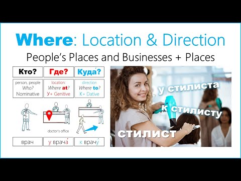Видео: Basic Russian 3️⃣: Location (У кого?) vs. Destination (К кому?). People’s Places