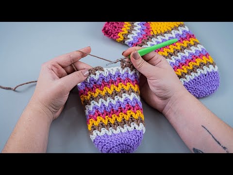 Видео: Самые легкие носки крючком из остатков пряжи!