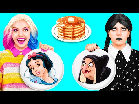 Видео: Творческий Челлендж с Блинчиками с Уэнсдей Аддамс | Съедобная Битва от DaZaZa Challenge