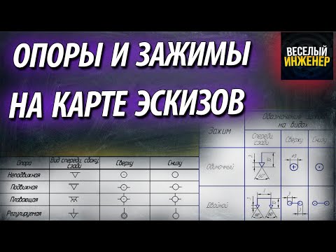 Видео: Опоры, зажимы и установочные устройства. Обозначение в технологической документации