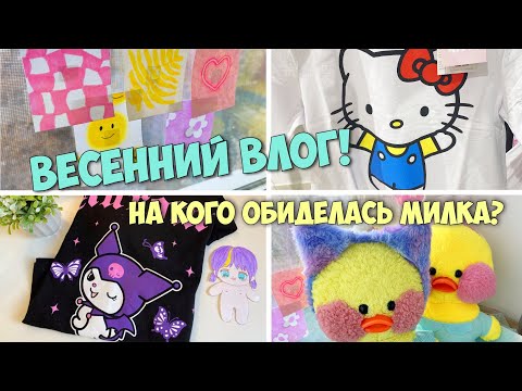 Видео: Кто обидел Милку?!? ВЕСЕННИЙ ВЛОГ С МИЛКОЙ! Вязание, обзор покупок, уборка в комнате!