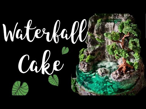 Видео: Realistic Waterfall Cake | Island Cake - Waterfall theme | Waterfall Gelatine Cake | Торт Остров