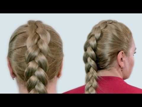 Видео: Плетение Французской Косы Наоборот на Себе (Видео-Урок). Reverse French Braid itself Tutorial
