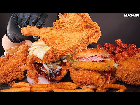 Видео: бургер и жареный цыпленок Bugers 🍔 Fried Chicken 🍗 French Fries 🍟 EATING ASMR MUKBANG
