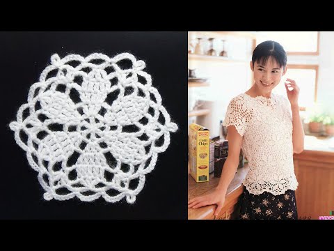 Видео: Шестиугольный мотив крючком. МК.