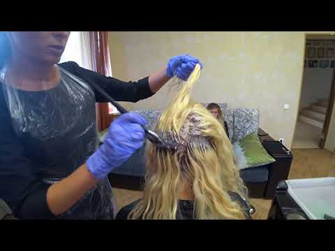 Видео: Окраска корней наращенных волос