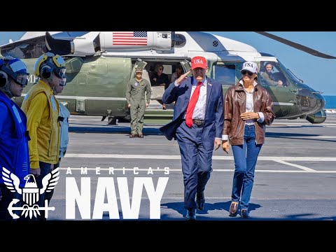Видео: ВМС США: Президент Дональд Трамп на авианосце USS George H.W. Bush (CVN 77).
