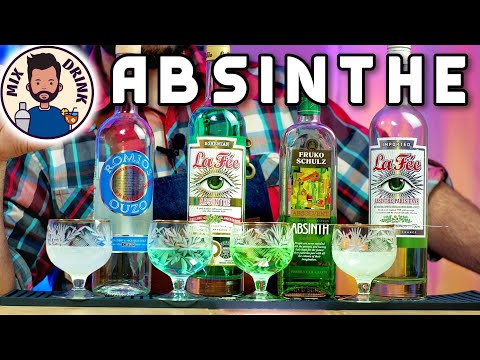 Видео: КАК пить АБСЕНТ? Франция против Чехии в трёх видах | La FEE #absinthe @MixDrink​