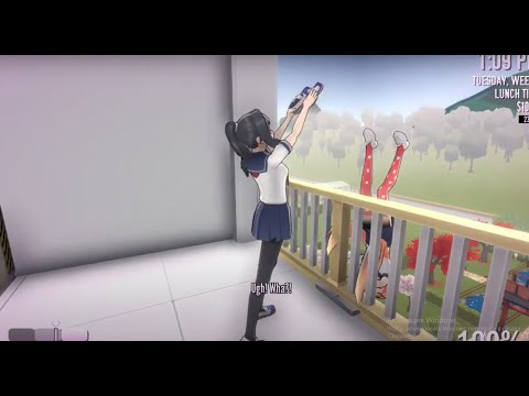 Видео: Устраняю Осану Наджими/способ сбрасывание с крыши/Yandere Simulator