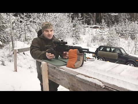 Видео: Сайга 308 исполнение 61 показала отличную кучность 23 мм по 4 пулям.