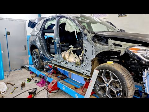 Видео: BMW X1.  Вытяжка средней стойки. Неудачные попытки.