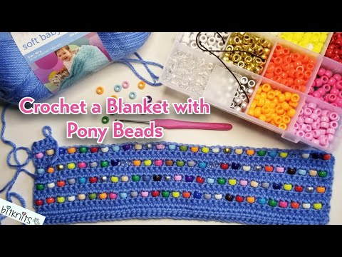 Видео: КАК: связать крючком утяжеленное одеяло с использованием бисера PONY | Связанный столбик с накидом