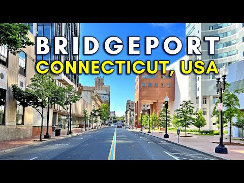 Видео: Тур по Коннектикуту на автомобиле, США: центр Бриджпорта, Коннектикут - 4k