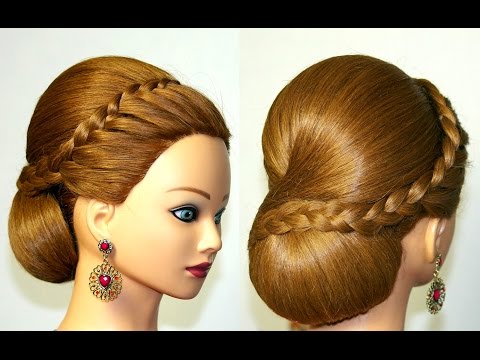Видео: Прическа на средние волосы с косой. Свадебная, вечерняя, на выпускной