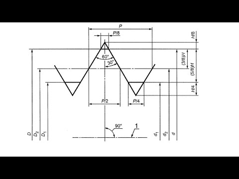 Видео: Азы конструирования. Часть 6. Метрические резьбы. Сбеги. Недорезы. Метчики. Плашки.