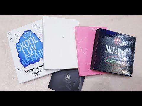 Видео: BTS // РАСПАКОВКА - ОБЗОР// 5 АЛЬБОМОВ // Dark & Wild // KPOP