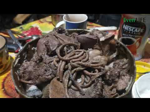 Видео: Внутренности (потроха) снежного барана.