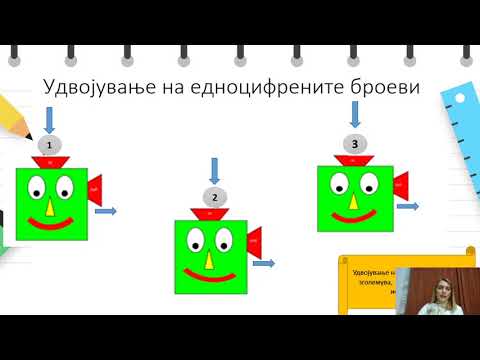 Видео: I одделение-Математика -Наоѓање половини на парни броеви до 10 и удвојување кој било едноцифрен број