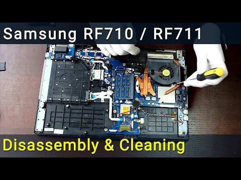 Видео: Samsung RF710, RF711 Разборка, чистка вентилятора от пыли и замена термопасты