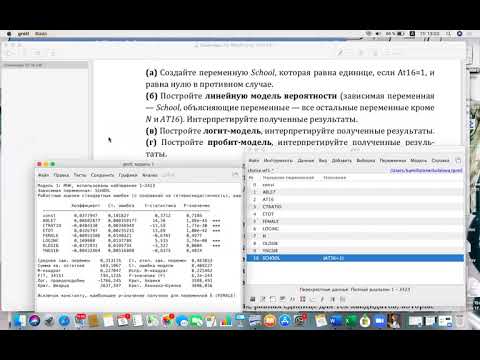 Видео: Эконометрика в Gretl семинар 4 часть 2