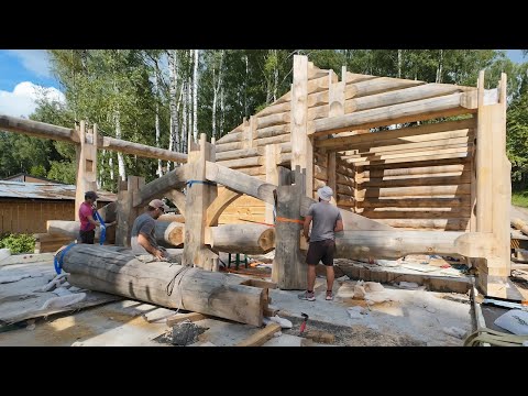 Видео: Баня в стиле Post&Beam на берегу Волги. Часть 1