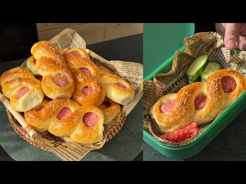 Видео: Maktabga Lanch-Box SOSISKALI BULOCHKA / Ланч-Бокс в Школу Сосиски в тесте