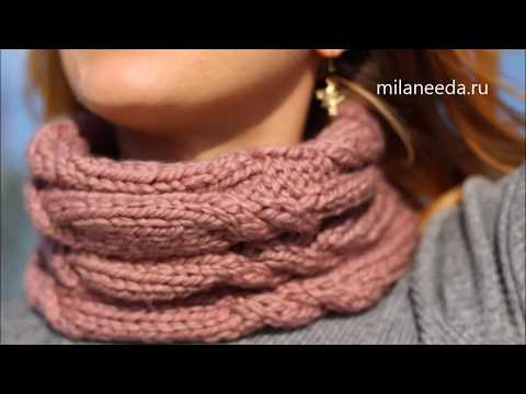 Видео: Снуд спицами "Пыльная Роза" в один оборот! Почти бесплатный МК от Юлии Имукиной 😍