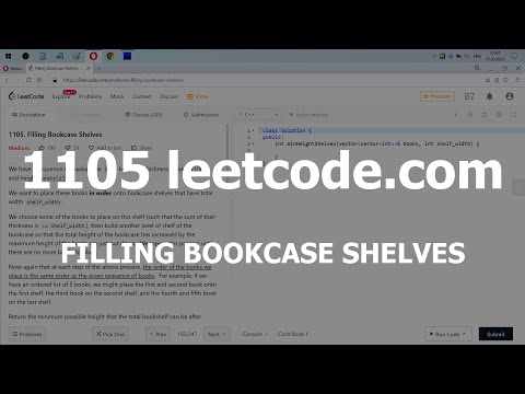 Видео: Разбор задачи 1105 leetcode.com Filling Bookcase Shelves