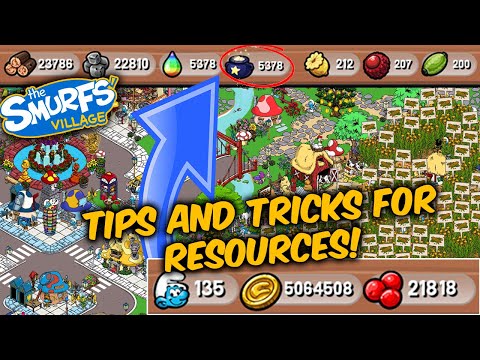 Видео: Деревня смурфиков: советы и рекомендации по получению ресурсов и украшению!