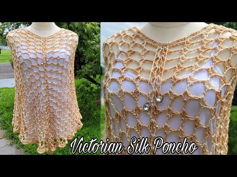 Видео: Быстрое и простое вязание крючком пончо | Легкое летнее пончо для купальника | Урок по вязанию кр...