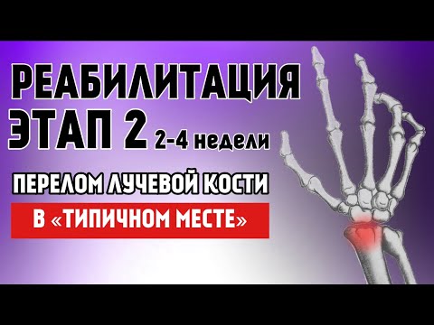 Видео: Перелом лучевой кости. Комплекс упражнений. Реабилитация ЭТАП 2 (2-4/6 неделя)