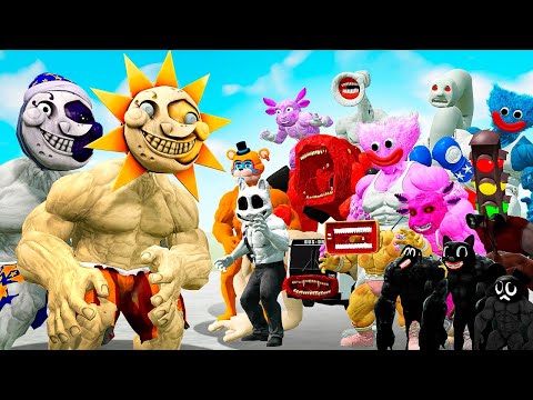 Видео: КАЧКИ СОЛНЦЕ И ЛУНА ПРОТИВ ВСЕХ КАЧКОВ СЦП В ГАРРИС МОД! ФНАФ 9 FNAF SECURITY BREACH В Garry`s Mod!