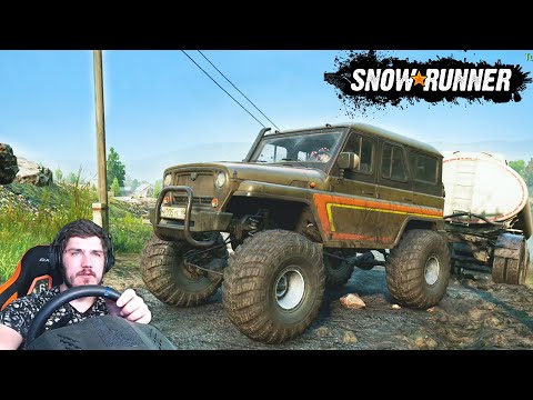 Видео: КУПИЛ ПОДГОТОВЛЕННЫЙ УАЗ - ЕДУ на ТАЙМЫР - SnowRunner (SpinTires, MudRunner) + РУЛЬ