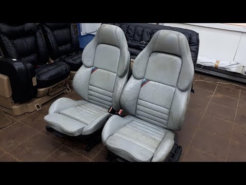 Видео: BMW E36 RECARO. Перетяжка натуральной кожей.  Padding genuine leather.