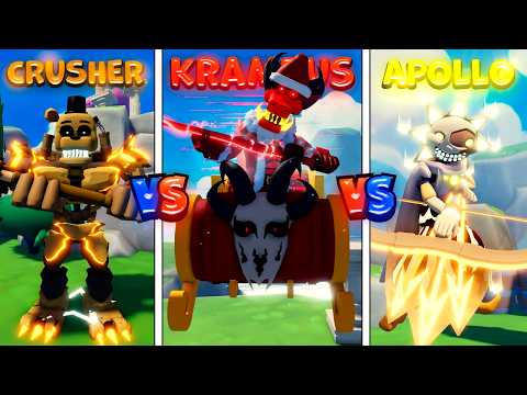 Видео: КТО ЛУЧШЕ? Titan Crusher Freddy vs Old Man Krampus vs Apollo's Sun в FNTD!