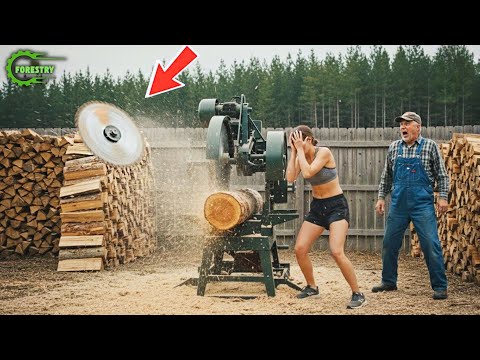 Видео: Самая быстрая и большая машина для обработки дров | Опасная большая бензопила для резки деревьев ...