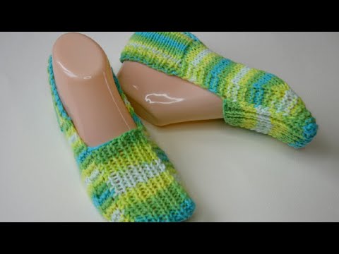 Видео: Следки из секционной пряжи без швов двумя спицами