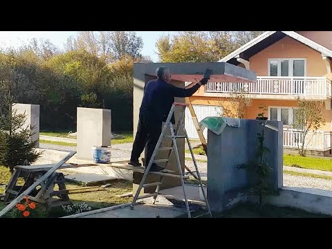 Видео: Строительство современного бетонного портала для забора двора.