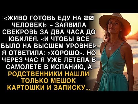 Видео: Я ПЛАКАЛ, ЧИТАЯ! СВЕКРОВЬ  ''ГОТОВЬ НА 20 ЧЕЛОВЕК!'' Я УЛЕТЕЛА В ИСПАНИЮ, ОСТАВИВ КАРТОШКУ!