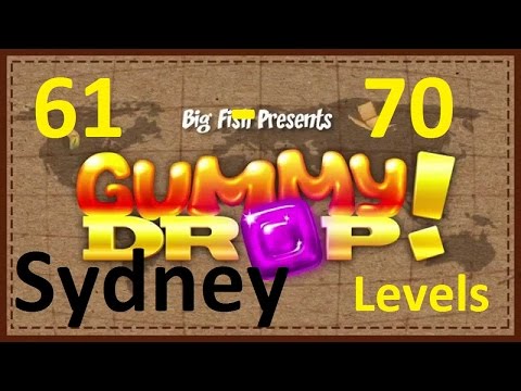 Видео: Конфетки! Gummy Drop! - Sydney - Сидней Level 61 - 70, рука помощи 7, 8  61 - 70 уровень прохождение