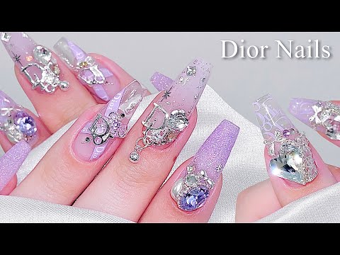 Видео: sub) Фиолетовые ногти Dior💜💅🏻/🇰🇷 Корейские ногти / роскошные ногти / Фольгированные ногти / нейл-арт