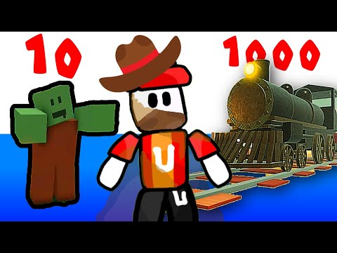 Видео: Мертвые Рельсы из 10 100 1000 Блоков в Build a Boat Roblox Dead Rails