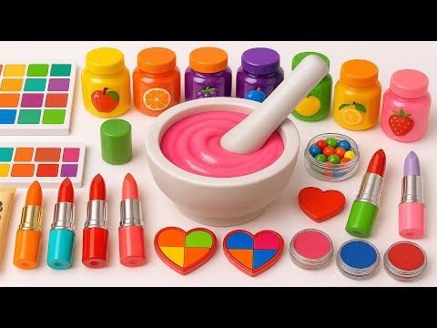 Видео: ASMR слайм видео | DIY как сделать радужный слайм с косметикой и тенями для век