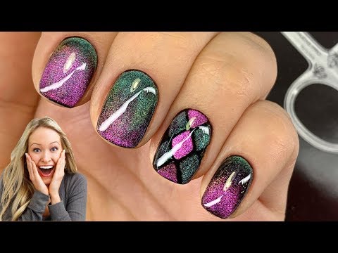 Видео: Маникюр кошачий глаз 10D😍Как сделать блик на весь ноготь👍