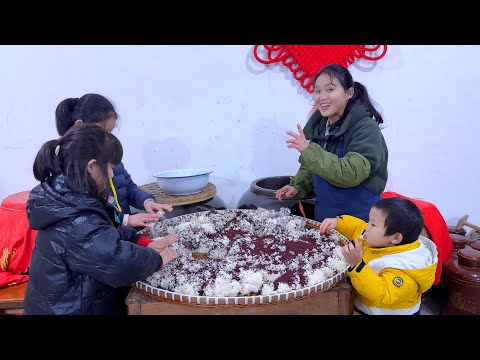 Видео: Используя 125 кг клейкого риса, мы сварили собственное вино с помощью троих детей.