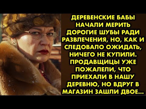 Видео: Деревенские бабы начали мерить дорогие шубы ради развлечения, но, как и следовало ожидать, ничего