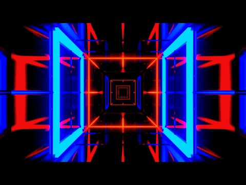 Видео: 🔷 Заставка 4K – Футуристический Неоновый Коридор Красного и Синего Цвета | VJ  (Без Звука)