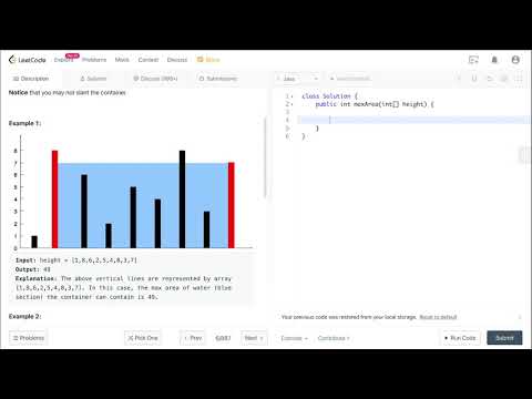 Видео: [Решение на Java] 11. Container With Most Water. LeetCode задача для Amazon, Facebook, Adobe и др.